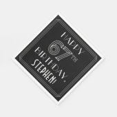 HAPPY 67TH BIRTHDAY; Art Deco Style; aangepaste na Servet (Hoek)