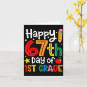 Happy 67th Day Of 1st Grade Teacher Student Six Se Kaart (Gele Bloem)
