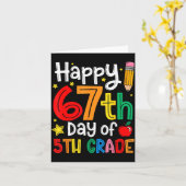 Happy 67th Day Of 5th Grade Teacher Student Six Se Kaart (Gele Bloem)