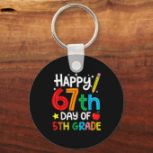 Happy 67th Day Of 5th Grade Teacher Student Six Se Sleutelhanger (Voorkant)