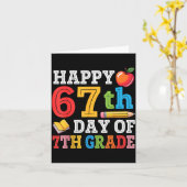 Happy 67th Day Of 7th Grade Teacher Student 67 Day Kaart (Gele Bloem)