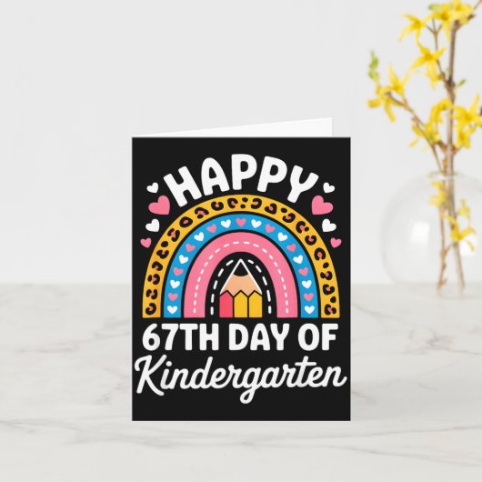 Happy 67th Day Of Kindergarten 67 Meme 6 7 Funny S Kaart (Gele Bloem)