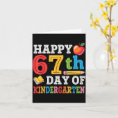 Happy 67th Day Of Kindergarten Teacher Student 67  Kaart (Gele Bloem)