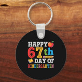 Happy 67th Day Of Kindergarten Teacher Student 67  Sleutelhanger (Voorkant)
