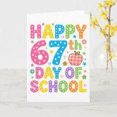 Happy 67th Day of School Colorful Teacher Polka Kaart (Gele Bloem)