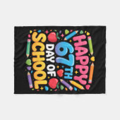 Happy 67th Day Of School Cute Teacher Student Desi Fleece Deken (Voorkant (Horizontaal))