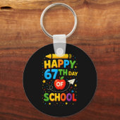 Happy 67th Day Of School Funny Teacher Student Mem Sleutelhanger (Voorkant)