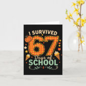 Happy 67th Day Of School Funny Teacher Thanksgivin Kaart (Gele Bloem)