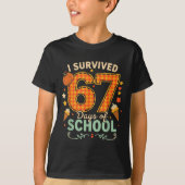 Happy 67th Day Of School Funny Teacher Thanksgivin T-shirt (Voorkant)