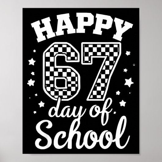 Happy 67th Day Of School Students Teacher Kids 100 Poster (Voorkant)