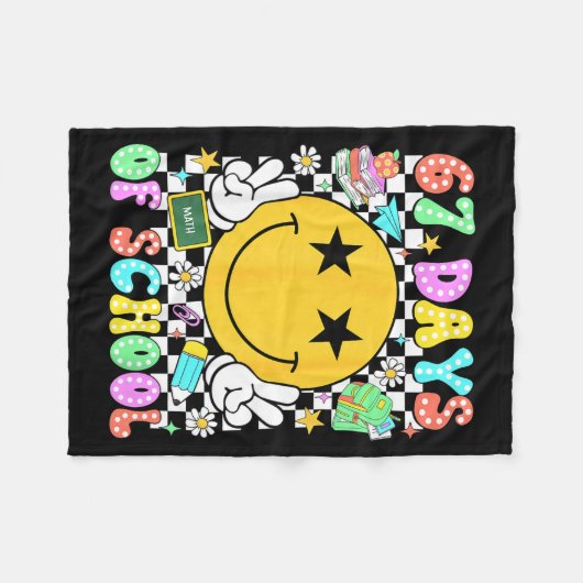 Happy 67th Day Of School Vibes Smile Face 67 Days  Fleece Deken (Voorkant (Horizontaal))
