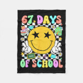 Happy 67th Day Of School Vibes Smile Face 67 Days  Fleece Deken (Voorkant)