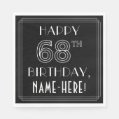 HAPPY 68th BIRTHDAY; Art Deco Style; aangepaste na Servet (Voorkant)