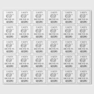 HAPPY 69TH BIRTHDAY; Art Deco Style; aangepaste na Cadeaupapier