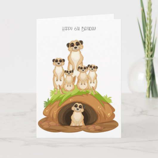 Happy 6th Birthday Card Feestdagen Kaart (Voorkant)