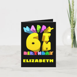Happy 6th Birthday Card Feestdagen Kaart