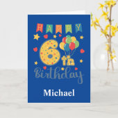 Happy 6th Birthday Card Kaart (Gele Bloem)
