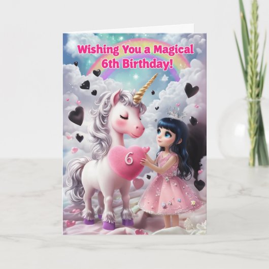 Happy 6th Birthday Card Kaart (Voorkant)