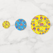 Happy 6th Birthday Confetti, #6 Blue & Yellow Confetti (Achterkanten)