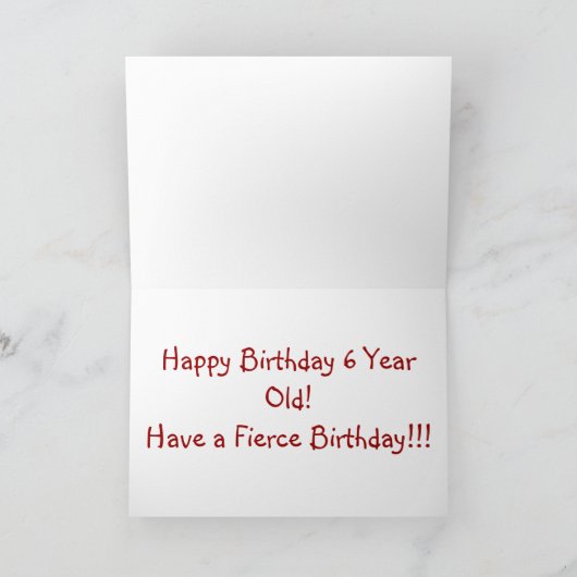 Happy 6th Birthday/Dinosaur Kaart (Binnen)