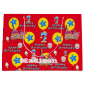 Happy 6th Birthday Gift Bag #6 Red Groot Cadeauzakje (Voorkant)