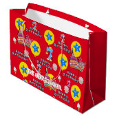 Happy 6th Birthday Gift Bag #6 Red Groot Cadeauzakje (Achterkant Gekanteld)