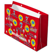 Happy 6th Birthday Gift Bag #6 Red Groot Cadeauzakje (Voorkant Gekanteld)