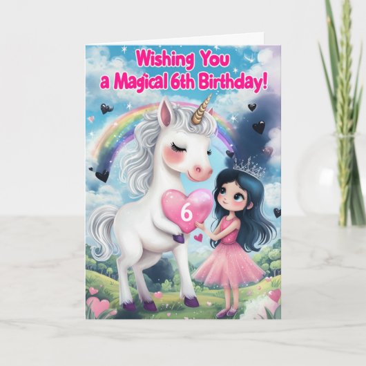 Happy 6th Birthday Kaart (Voorkant)