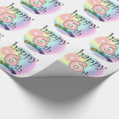 Happy 6th Birthday (roze) Cadeaupapier (Hoek)