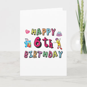 Happy 6th Birthday verrassing van 6 jaar oud Kaart