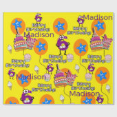 Happy 6th Birthday Wrapping Paper Balloons #6 Cadeaupapier (Vlak)