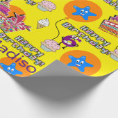 Happy 6th Birthday Wrapping Paper Balloons #6 Cadeaupapier (Hoek)