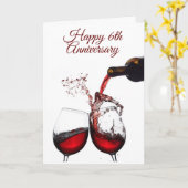 ***HAPPY 6th JUBILEUM** HUSBAND OF WIFE Card Kaart (Gele Bloem)