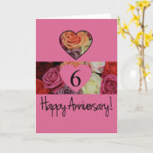 Happy 6th Jubileum roos Kaart (Gele Bloem)