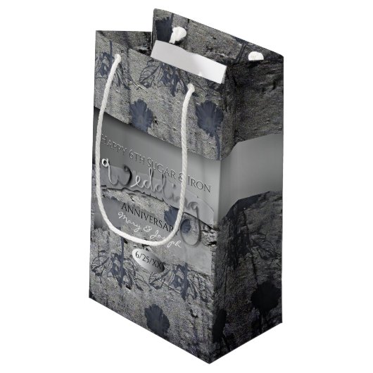 "Happy 6th Sugar & Iron Wedding Jubileum" Klein Cadeauzakje