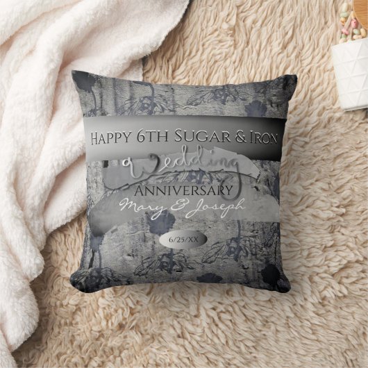 "Happy 6th Sugar&Iron Wedding Jubileum" Kussen (Deken)
