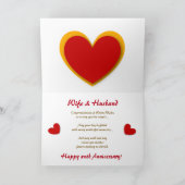 Happy 6th Wedding Jubileum Gold Chevrons B06 Kaart (Binnen)