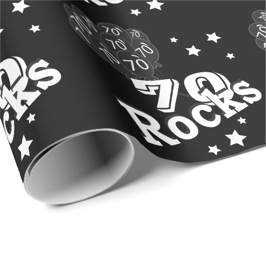 Happy 70th Birthday -70 Rocks Cadeaupapier (Rol Hoek)