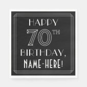 HAPPY 70TH BIRTHDAY; Art Deco Style; aangepaste na Servet (Voorkant)