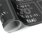 HAPPY 70TH BIRTHDAY; Art Deco Style met aangepaste Cadeaupapier (Rol Hoek)