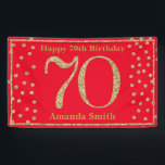 Happy 70th Birthday Banner Red en Gold Glitter<br><div class="desc">Fijne 70ste verjaardag Banner Red en Gold Glitter Confetti. Afdrukbaar digitaal. Voor verdere aanpassing,  te klikken gelieve de knoop "van de Aanpassing het"en ons ontwerphulpmiddel te gebruiken om deze sjabloon te wijzigen.</div>