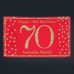 Happy 70th Birthday Banner Red en Gold Glitter<br><div class="desc">Fijne 70ste verjaardag Banner Red en Gold Glitter Confetti. Afdrukbaar digitaal. Voor verdere aanpassing,  te klikken gelieve de knoop "van de Aanpassing het"en ons ontwerphulpmiddel te gebruiken om deze sjabloon te wijzigen.</div>