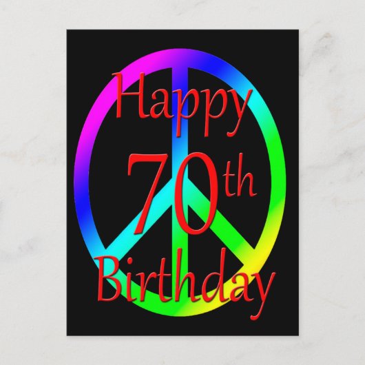 Happy 70th Birthday briefkaart (Voorkant)