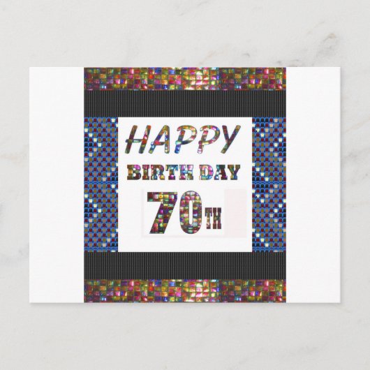 Happy 70th Birthday Briefkaart (Voorkant)