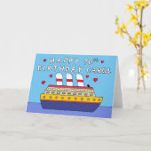 Happy 70th Birthday Carol Crusie Ship Kaart (Gele Bloem)