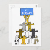 Happy 70th Birthday Cartoon Briefkaart (Voorkant / Achterkant)