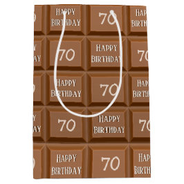 Happy 70th Birthday Chocolate Snoep Bar Medium Cadeauzakje
