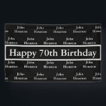Happy 70th Birthday Custom Spandoek<br><div class="desc">Het ontdooien van zwarte en witte Tevreden (Gepersonaliseerde) de Banners van de Zwaardag van de Zwaardag geeft gemakkelijk verandering om het even wat uit. Probeer me! Het is goed dat Debra deze makkelijk te bewerken sjabloon heeft ontworpen ter ondersteuning van haar levenslange reddingspersoneel. Bedankt voor het vieren van www.GoodDeedsStrong.com</div>