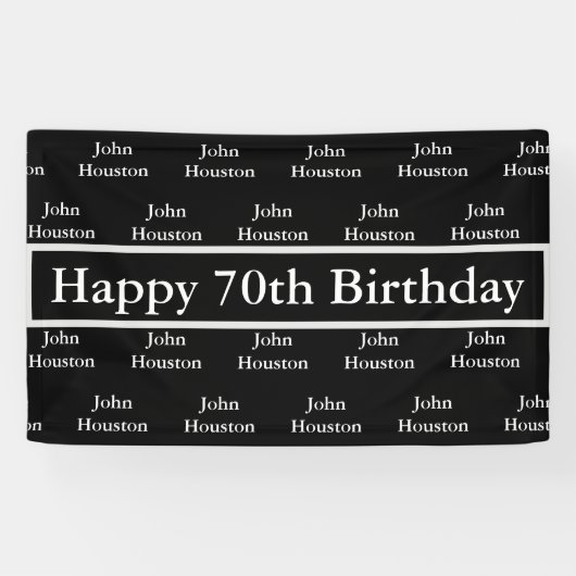 Happy 70th Birthday Custom Spandoek (Horizontaal)