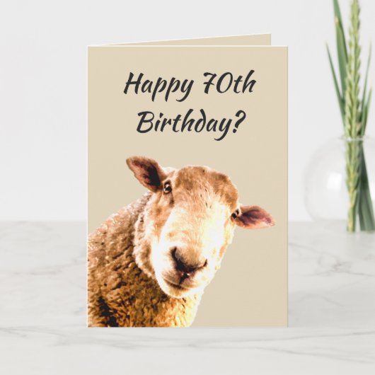 Happy 70th Birthday Funny Sheep Animal Humor Kaart (Voorkant)